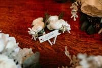 Eva-Luria Artificial White and Ivory Bridal Bouquet – Sage Green Wedding Flowers for Summer