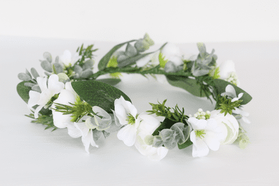 Evelyn Artificial White Flower Crown