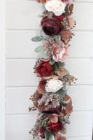 Faux Blush & Burgundy Artificial Bridal Bouquet – Burgundy Blush Wedding Flowers – Silk Burgundy Wed