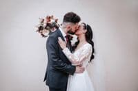 Faux Blush & Burgundy Artificial Bridal Bouquet – Burgundy Blush Wedding Flowers – Silk Burgundy Wed