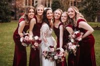 Faux Blush & Burgundy Artificial Bridal Bouquet – Burgundy Blush Wedding Flowers – Silk Burgundy Wed