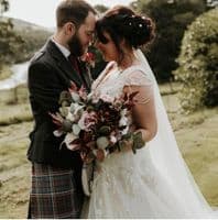 Faux Blush & Burgundy Artificial Bridal Bouquet – Burgundy Blush Wedding Flowers – Silk Burgundy Wed