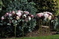Faux Blush & Burgundy Artificial Bridal Bouquet – Burgundy Blush Wedding Flowers – Silk Burgundy Wed