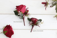 Faux Blush & Burgundy Artificial Bridal Bouquet – Burgundy Blush Wedding Flowers – Silk Burgundy Wed