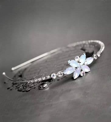 Flower Girl Crystal Silver Headband