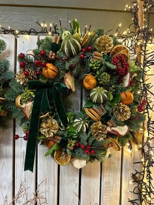 Fresh Christmas Wreath Workshop 2025, Byfleet & Camberley Surrey