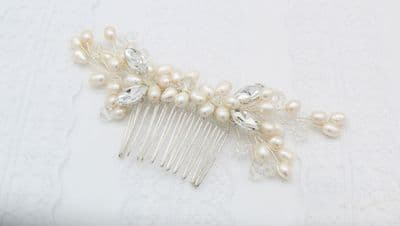 Grace Pearl Silver Hair Comb