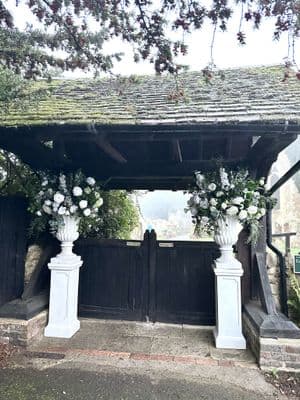 HIRE White Faux Wedding Urn Arrangements