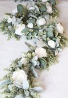 White & Ivory Artificial Wedding Bouquet | Real Touch Silk Bridal Flowers UK