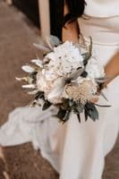 White & Ivory Artificial Wedding Bouquet | Real Touch Silk Bridal Flowers UK