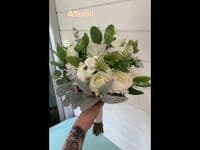 White & Ivory Artificial Wedding Bouquet | Real Touch Silk Bridal Flowers UK