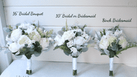 White & Ivory Artificial Wedding Bouquet | Real Touch Silk Bridal Flowers UK