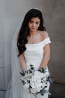 White & Ivory Artificial Wedding Bouquet | Real Touch Silk Bridal Flowers UK