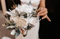White & Ivory Artificial Wedding Bouquet | Real Touch Silk Bridal Flowers UK