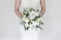 White & Ivory Artificial Wedding Bouquet | Real Touch Silk Bridal Flowers UK