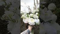 Ivory  White Artificial  Bridal Flowers –Real Touch Roses Bouquet- Orchid Bridal Bouquet