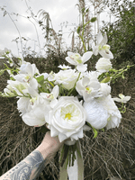 Ivory  White Artificial  Bridal Flowers –Real Touch Roses Bouquet- Orchid Bridal Bouquet