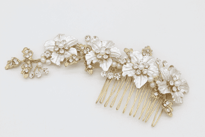 Jasmine Gold Flower Wedding Hair Comb