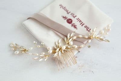 Juliana Blush Gold Hair Comb