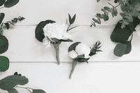 Katelyn White Rose Artificial Bridal Bouquet – Eucalyptus & Faux White Wedding Flowers