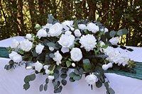 Katelyn White Rose Artificial Bridal Bouquet – Eucalyptus & Faux White Wedding Flowers
