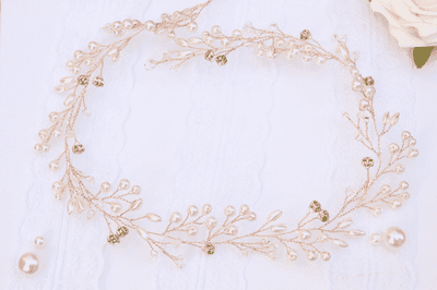 Matilda Rose Gold Pearl Hair Vine