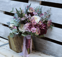 Mauve & Plum Artificial Wedding Bouquet | Rustic Faux Bridal Flowers UK