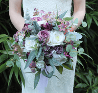 Mauve & Plum Artificial Wedding Bouquet | Rustic Faux Bridal Flowers UK