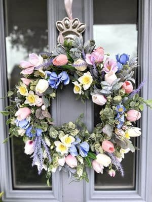 Pink Tulip Spring Wreath - Pastel Spring Wreath