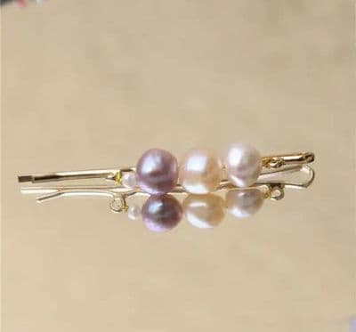 Purple Fresh Water Pearl Hair Slide