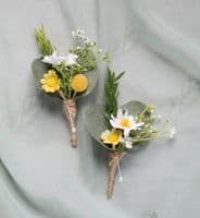 Real Touch Artificial Daisy Wedding Bouquet – Yellow & White Faux Spring Bridal Flowers