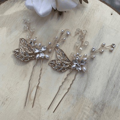 Rosaline Rose Gold 2pc Hair Pin Set