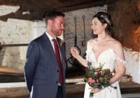 Rustic Burgundy & Cream Artificial Wedding Bouquet | Winter Faux Bridal Flowers UK