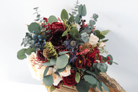 Rustic Burgundy & Cream Artificial Wedding Bouquet | Winter Faux Bridal Flowers UK