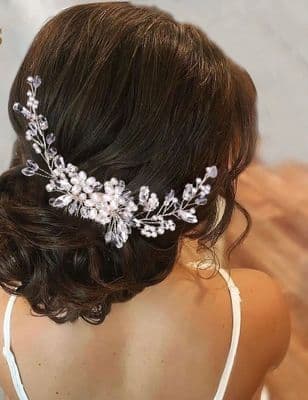 Sammy Silver Crystal Pearl Hair Comb