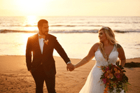 Tropical Artificial Pink & Orange Wedding Bouquet – Vibrant Faux Bridal Flowers – Exotic Summer Dest
