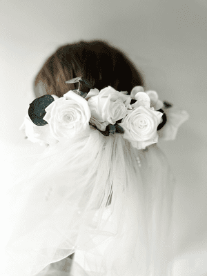 White, Ivory Preserved Rose Eucalyptus Bridal Hair Comb