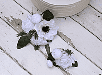 White Winter Artificial Wedding Bouquet – Real Touch White Bridal Flowers