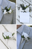 White Winter Artificial Wedding Bouquet – Real Touch White Bridal Flowers