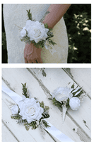 White Winter Artificial Wedding Bouquet – Real Touch White Bridal Flowers