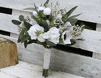 White Winter Artificial Wedding Bouquet – Real Touch White Bridal Flowers