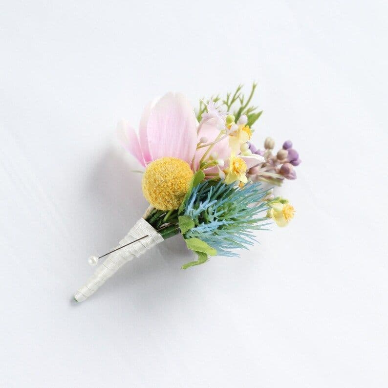 Wild Flower Artificial Buttonhole/Boutonniere