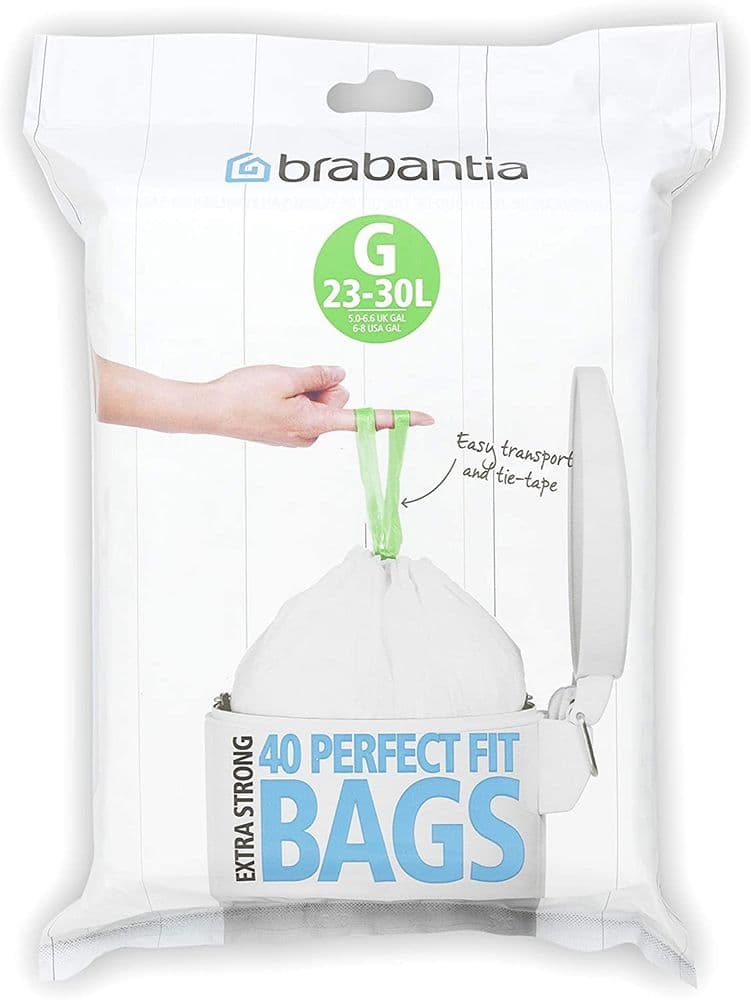 Brabantia PerfectFit Bin Liners 30L Size G 40 Bags