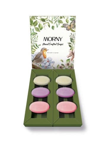 Morny Gift Set 6x50g Lavender, Rose, Jasmine, Geranium, Narcisse and Carnation
