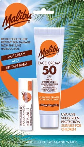 SPF50 Face Cream + Lipbalm Blister Pack