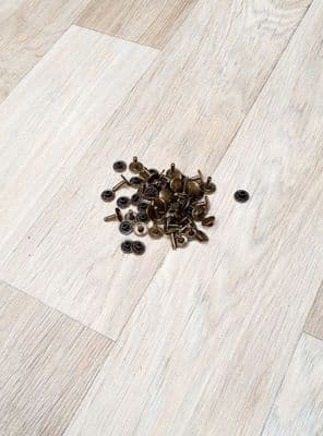 12mm Antique Brass Double Capped Rivets