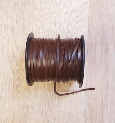 3mm Flat Leather Lacing in Dark Brown