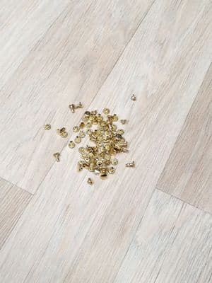 7mm Brass Plated Double Capped Rivets