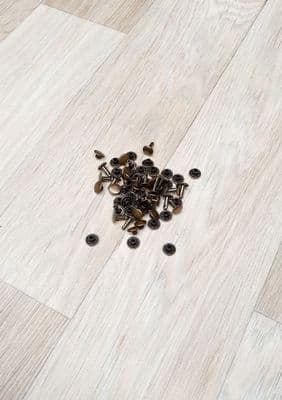 9mm Antique Brass Double Capped Rivets