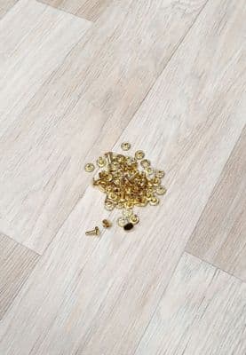 9mm Brass Plated Double Capped Rivets